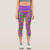 Leggings Capri Masques masqués de Mardi Gras Purple (Recto)