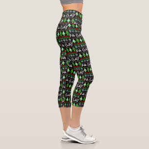 Leggings Capri Math Fa La - Christmas Carol Ugly Sweat Style