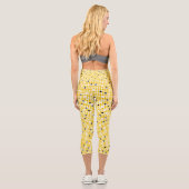 Leggings Capri Matrice de points - Crème jaune noir-SANS TEXTE (Verso)