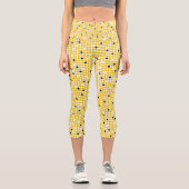 Leggings Capri Matrice de points - Crème jaune noir-SANS TEXTE (Recto)