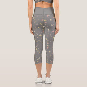 Leggings Capri Matte Gold et Rose Gold Flakes gris foncé chaud