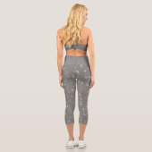 Leggings Capri Matte Gold et Rose Gold Flakes gris foncé chaud (Verso)