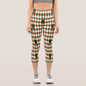 Leggings Capri mauvais Noël frankenstein Jacquard plaid (Recto)