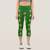 Leggings Capri mauvais Noël père Noël zombie gothmas (Recto)