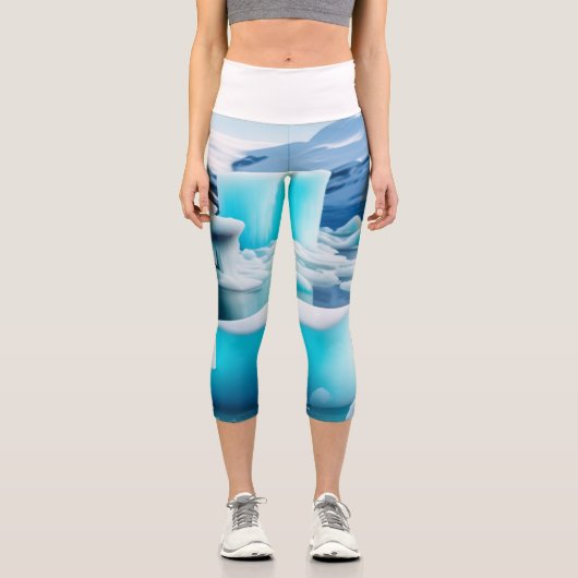 Leggings Capri "Meadow Serenity : Fleur sauvage Bliss Design" (Recto)