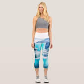 Leggings Capri "Meadow Serenity : Fleur sauvage Bliss Design" (Recto)