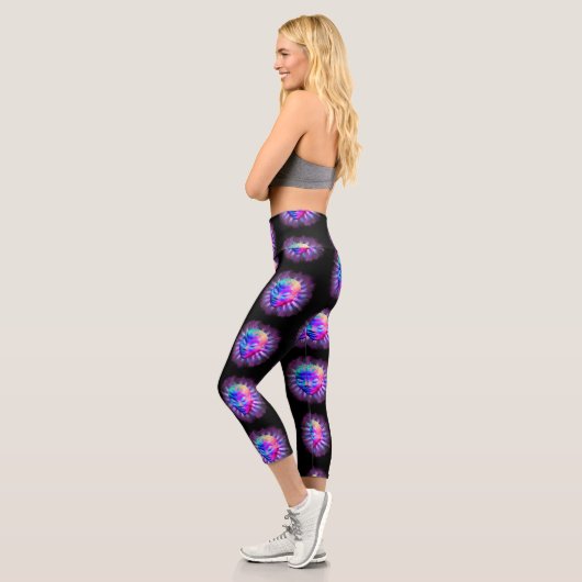 Leggings Capri Méditation psychédélique Alien (Gauche)