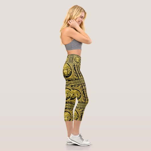 Leggings Capri Méduse dorée (Droite)