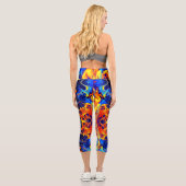 Leggings Capri mélange coloré de peintures néon tourbillonnant su (Verso)
