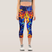 Leggings Capri mélange coloré de peintures néon tourbillonnant su (Recto)