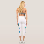 Leggings Capri Mérou - Cœurs bleus, disposés verticalement | (Verso)