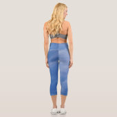 Leggings Capri Mesdames Sporty Chic Activewear Blue Sky (Verso)