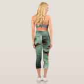 Leggings Capri métal rouillé brun turquoise cool (Verso)