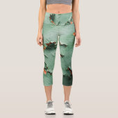 Leggings Capri métal rouillé brun turquoise cool (Recto)