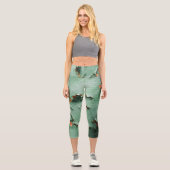Leggings Capri métal rouillé brun turquoise cool (Recto)