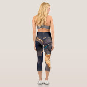 Leggings Capri Midnight Gold Liquid Marble (Verso)