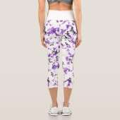 Leggings Capri Midnight Warrior: Black & Purple Camo Yoga Capris (Verso)