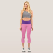 Leggings Capri MIEUX ! Capris Haut Taille - Rose & Violet (Recto)