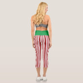 Leggings Capri MIEUX ! Capris haut taille - Rouge & Blanc Vert (Verso)