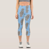 Leggings Capri Mignonne manatée bébé avec bulles illustration (Recto)