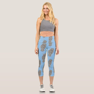 Leggings Capri Mignonne manatée bébé avec bulles illustration