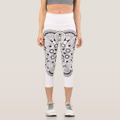 Leggings Capri Mindfulness Mandala Design High Waising Capris (Recto)