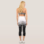 Leggings Capri Minimalisme Abstrait Art Grey Cellules Blanches (Verso)