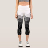Leggings Capri Minimalisme Abstrait Art Grey Cellules Blanches (Recto)