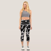 Leggings Capri Minimalisme Abstrait Art Motif noir blanc (Recto)