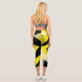 Leggings Capri Minimalisme Abstrait Art Motif noir jaune blanc (Verso)