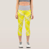 Leggings Capri Minimalisme Art Abstrait Jaune Gris Blanc Capri Le (Recto)