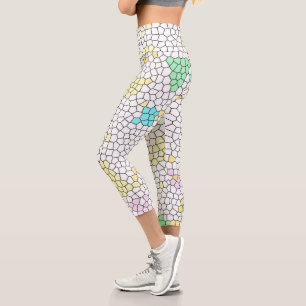 Leggings Capri Minimalisme Art Abstrait Pale Pastel Cellules
