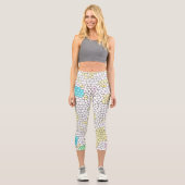 Leggings Capri Minimalisme Art Abstrait Pale Pastel Cellules (Recto)