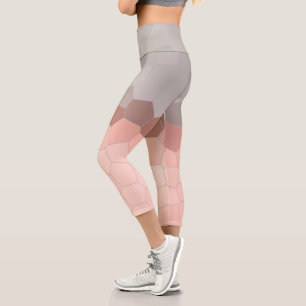 Leggings Capri Minimalisme Art Abstrait Pale Pastel Gris Cellules