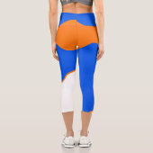 Leggings Capri Minimalisme Art Abstrait Pastel Orange Bleu (Verso)
