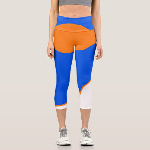 Leggings Capri Minimalisme Art Abstrait Pastel Orange Bleu