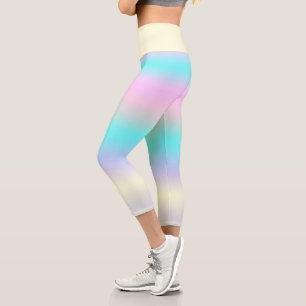 Leggings Capri Minimalisme Art Abstrait Turquoise Pink Pastel