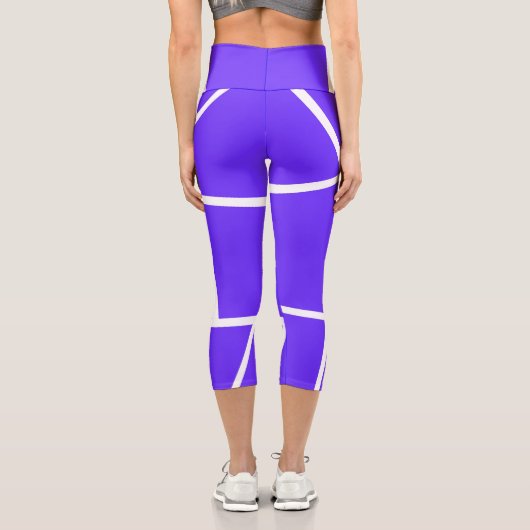 Leggings Capri Minimalisme blanc bleu lavande d'art Abstrait (Verso)