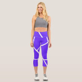 Leggings Capri Minimalisme blanc bleu lavande d'art Abstrait (Recto)