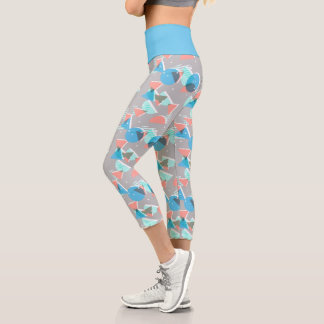 Leggings Capri Mint Green Coral bleu Blush Pink les années 50 Art