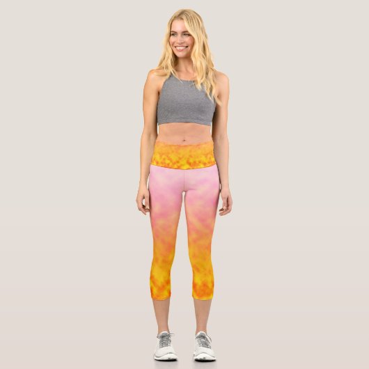 Leggings Capri Mirage de Pétales Dorées (Recto)