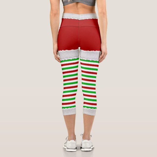 Leggings Capri Mistletoe de Noël (Verso)