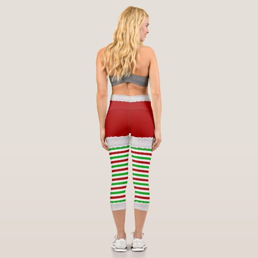 Leggings Capri Mistletoe de Noël (Verso)