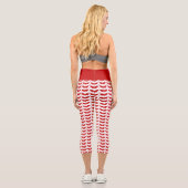 Leggings Capri Mistletos rouges sur Noël Arrière - plan blanc (Verso)