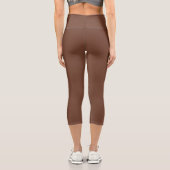 Leggings Capri Mocha Brown couleur solide | Classique | Élégant (Verso)