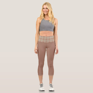 Leggings Capri Mocha mousse à motif Capris haut taille
