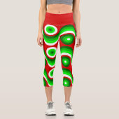 Leggings Capri moche de noël super rouge (Recto)