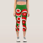 Leggings Capri moche de Noël super vert (Recto)