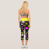 Leggings Capri Mod Black Floral (Verso)