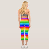 Leggings Capri Modèle de bande horizontale arc-en-ciel (Verso)